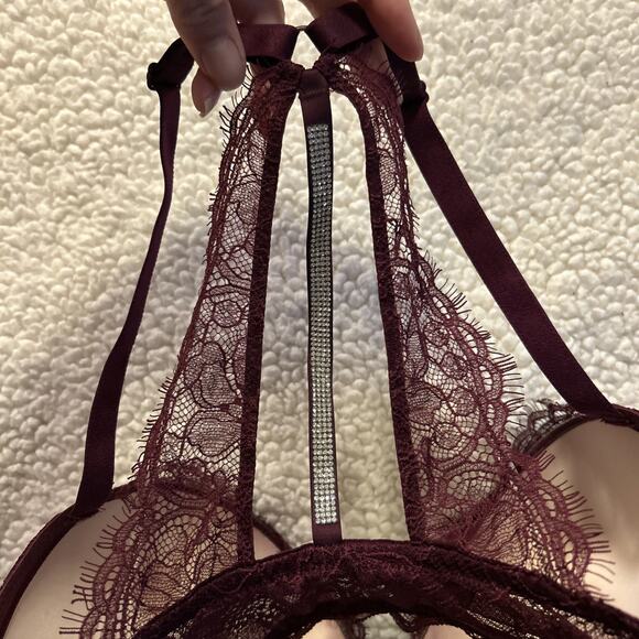 Victoria’s Secret Very Sexy Push Up Padded Bra Red 34DDD Front Close Bling Strap - Picture 8 of 8